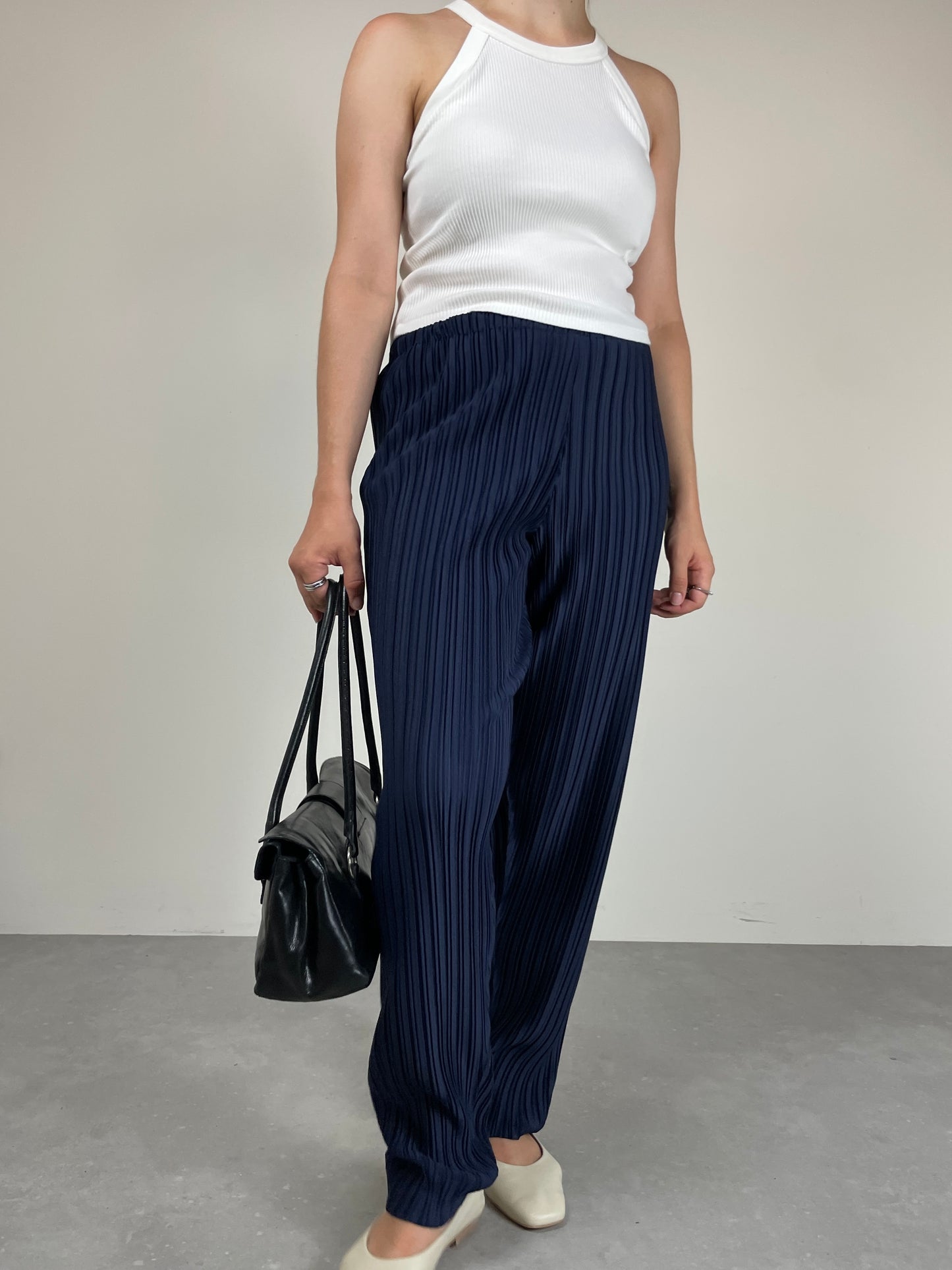 Pantalone vintage plissettato Made in France