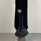 Borsa in vera pelle plissettata