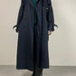 Trench blu con gilet tartan staccabile