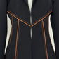 Blazer strutturato con profili in pelle arancione