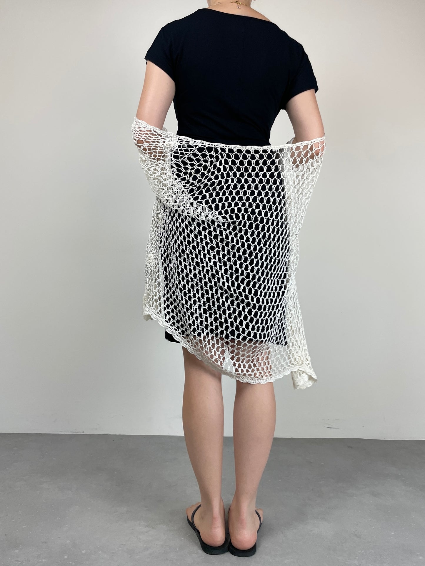 Cardigan all’uncinetto con motivo floreale