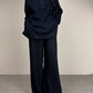 Polo camicia vintage made in Italy in lana blu