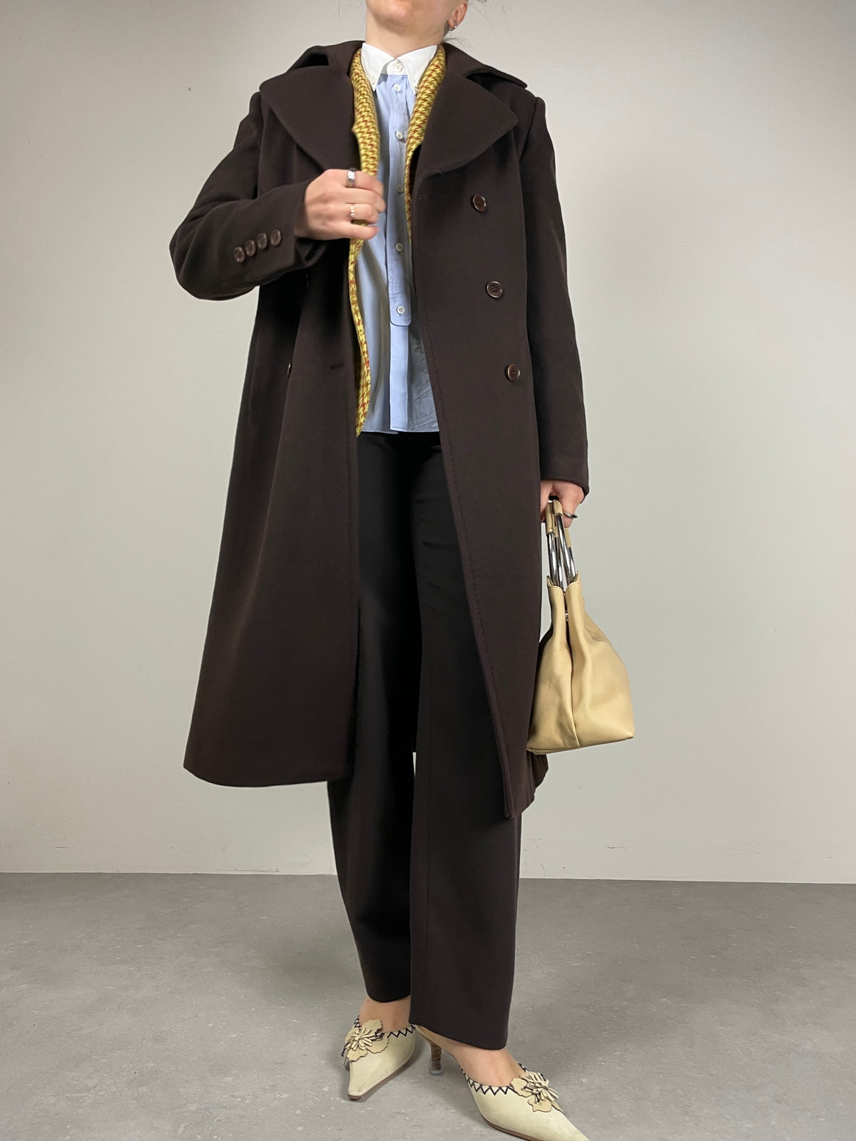 Cappotto a doppiopetto in lana e cashmere