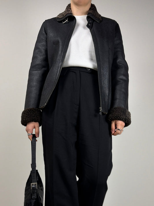 Shearling vintage made in Italy color testa di moro