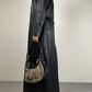 Trench lungo in vera pelle nero