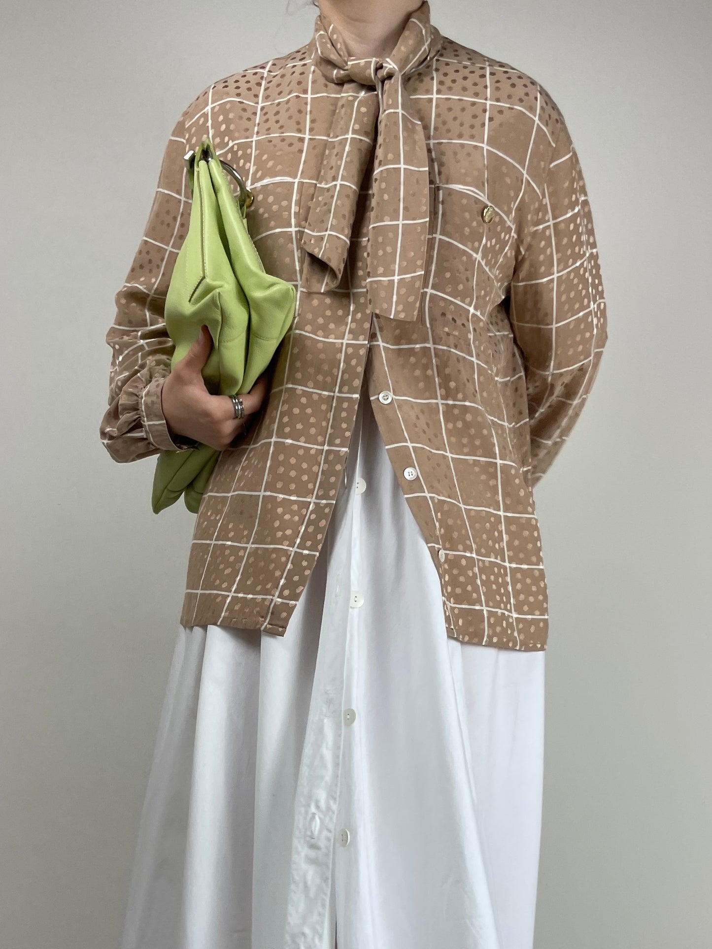 Camicia vintage in pura seta a fantasia