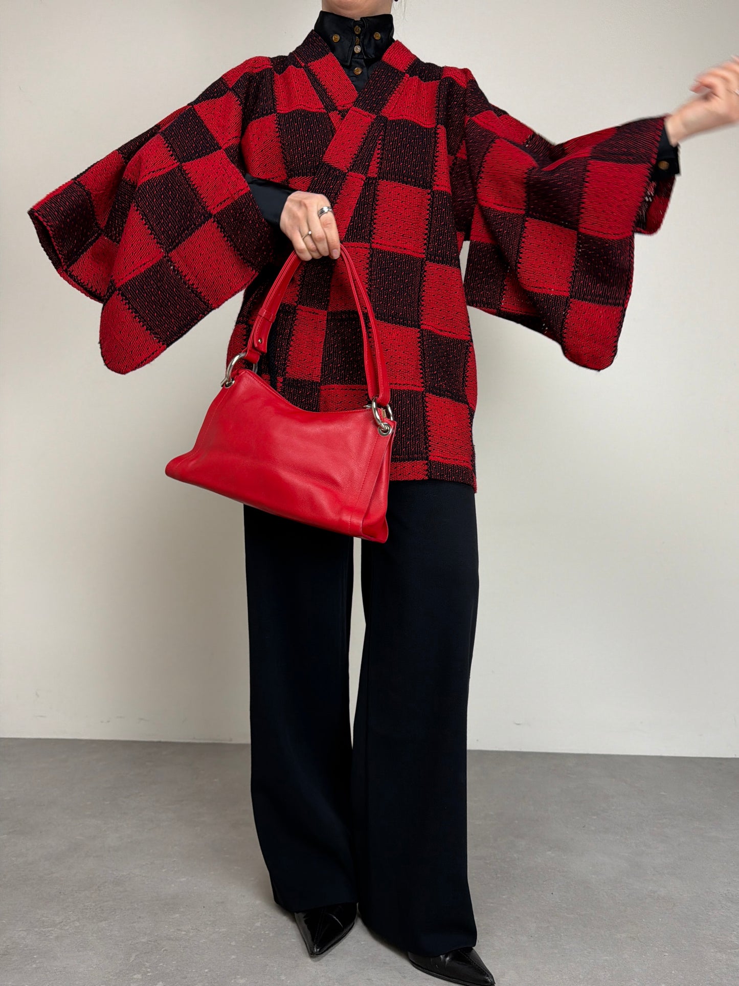 Haori giapponese in maglia di lana