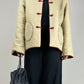 Piumino vintage in seta e cotone double face