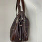 Borsa vintage in vera pelle marrone