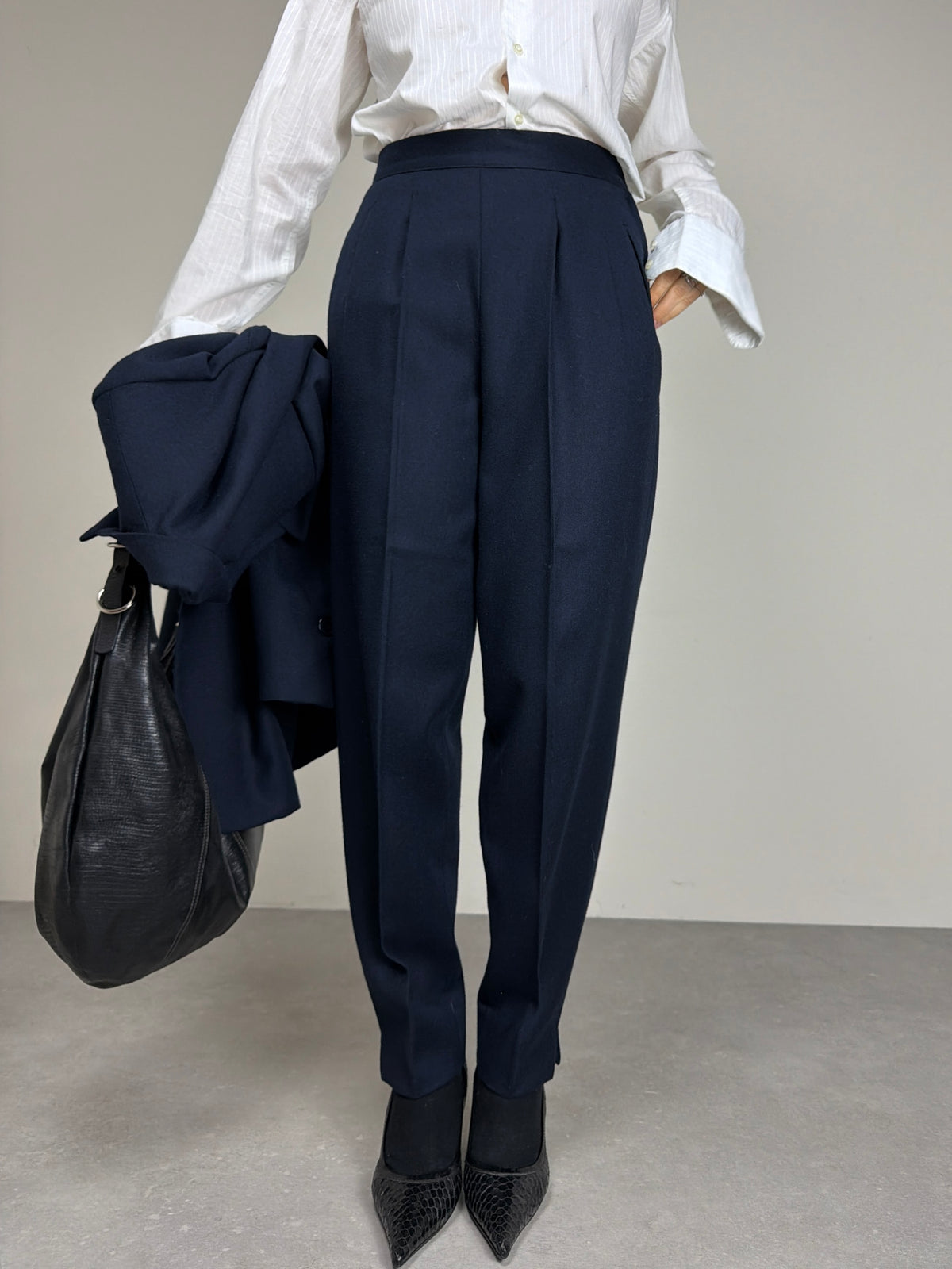 Completo vintage in 100% lana blu