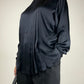 Blusa vintage in pura seta nera