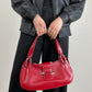 Borsa in vera pelle rossa