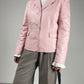 Giacca in vera pelle rosa
