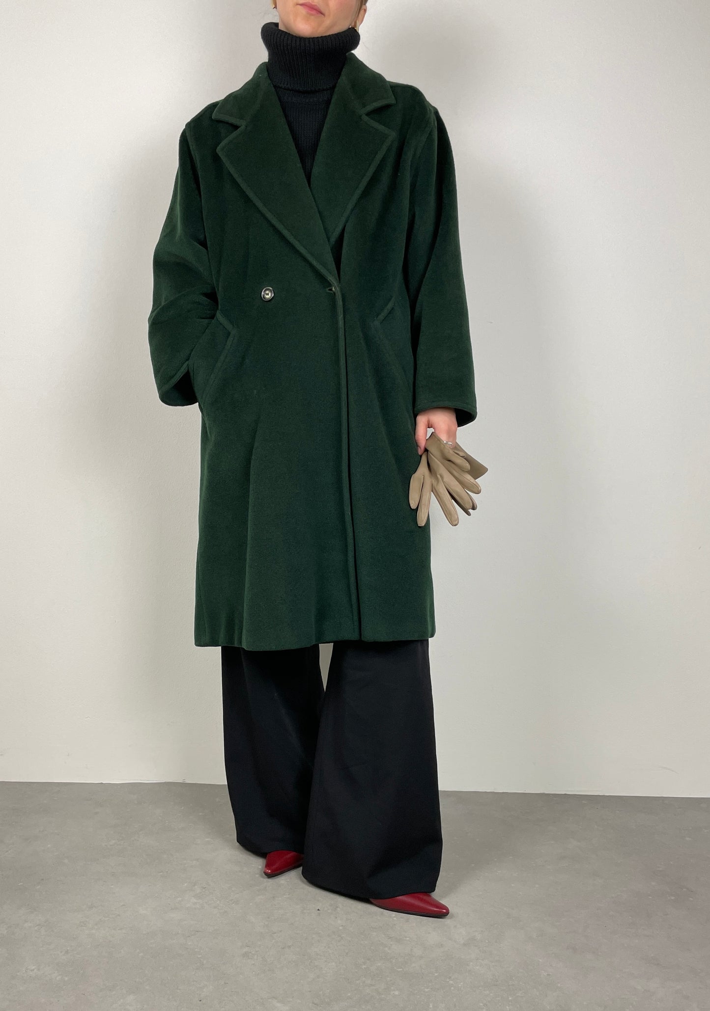 Max Mara green oversize coat