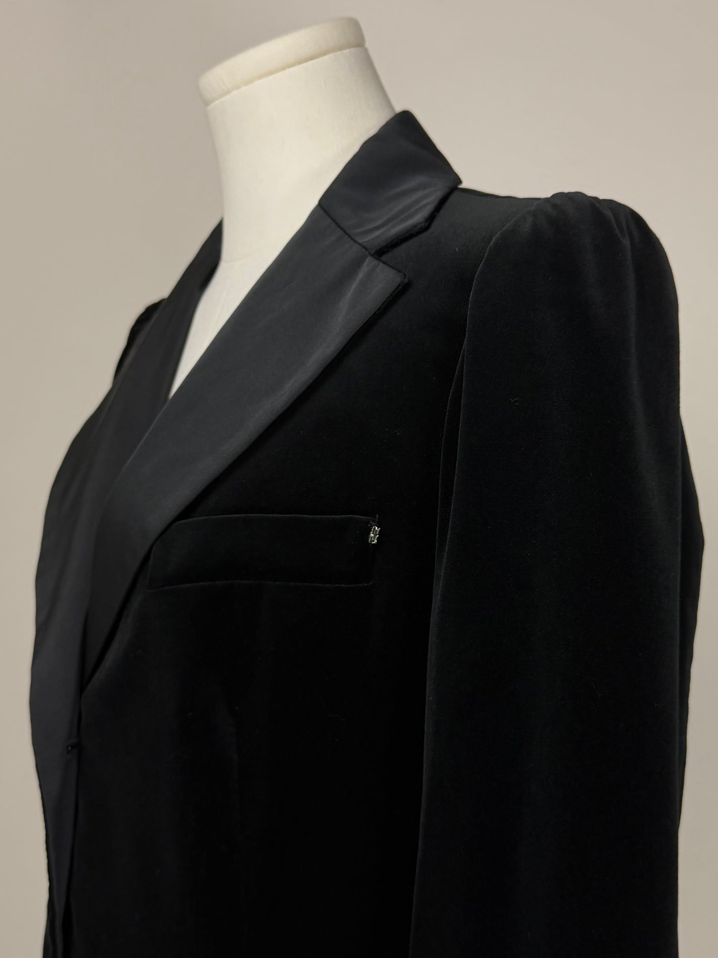 Blazer in velluto nero di cotone
