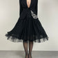 Gonna vintage in pizzo di lana con baschina sagomata