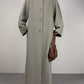 Cappotto lungo in pura lana vergine color grigio sabbia