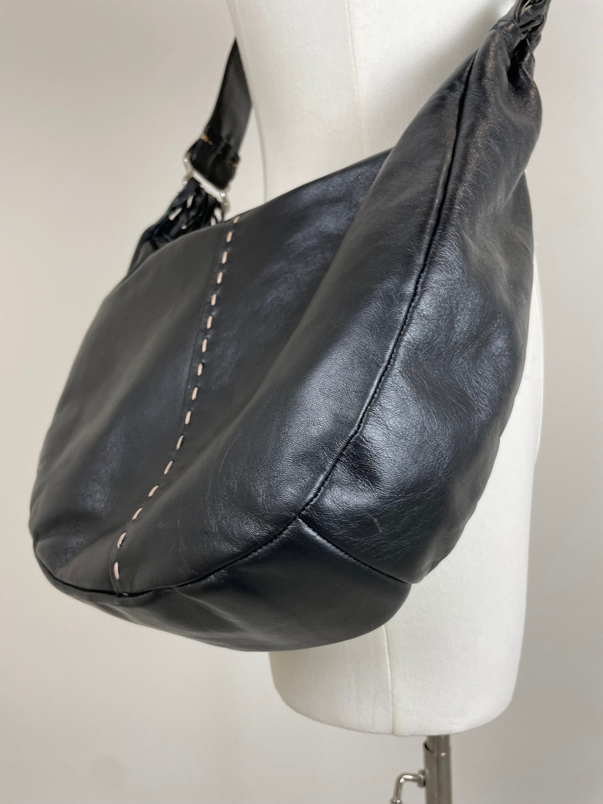 Hobo bag in vera pelle made in Italy