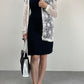 Cardigan all’uncinetto con motivo floreale