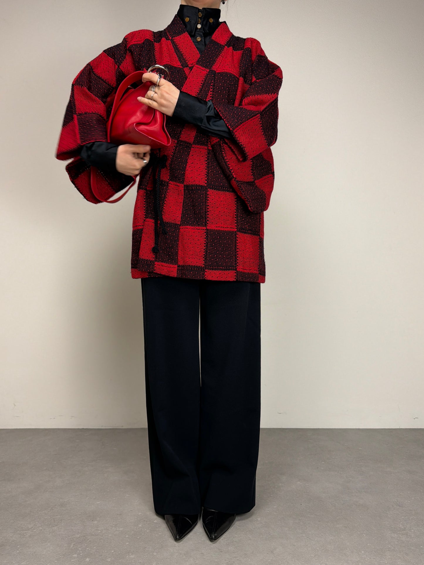 Haori giapponese in maglia di lana