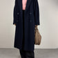 Cappotto blu a doppiopetto in lana e cashmere