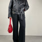 Chiodo vintage in vera pelle