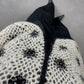 Gilet fatto a mano in lana con fiori e perline
