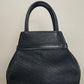 Blue leather handbag