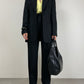 Completo vintage in lana gessata nera