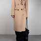 Cappotto vintage a doppiopetto in lana cashmere e angora