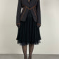 Blazer strutturato con profili in pelle arancione
