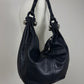 Hobo bag in vera pelle blu