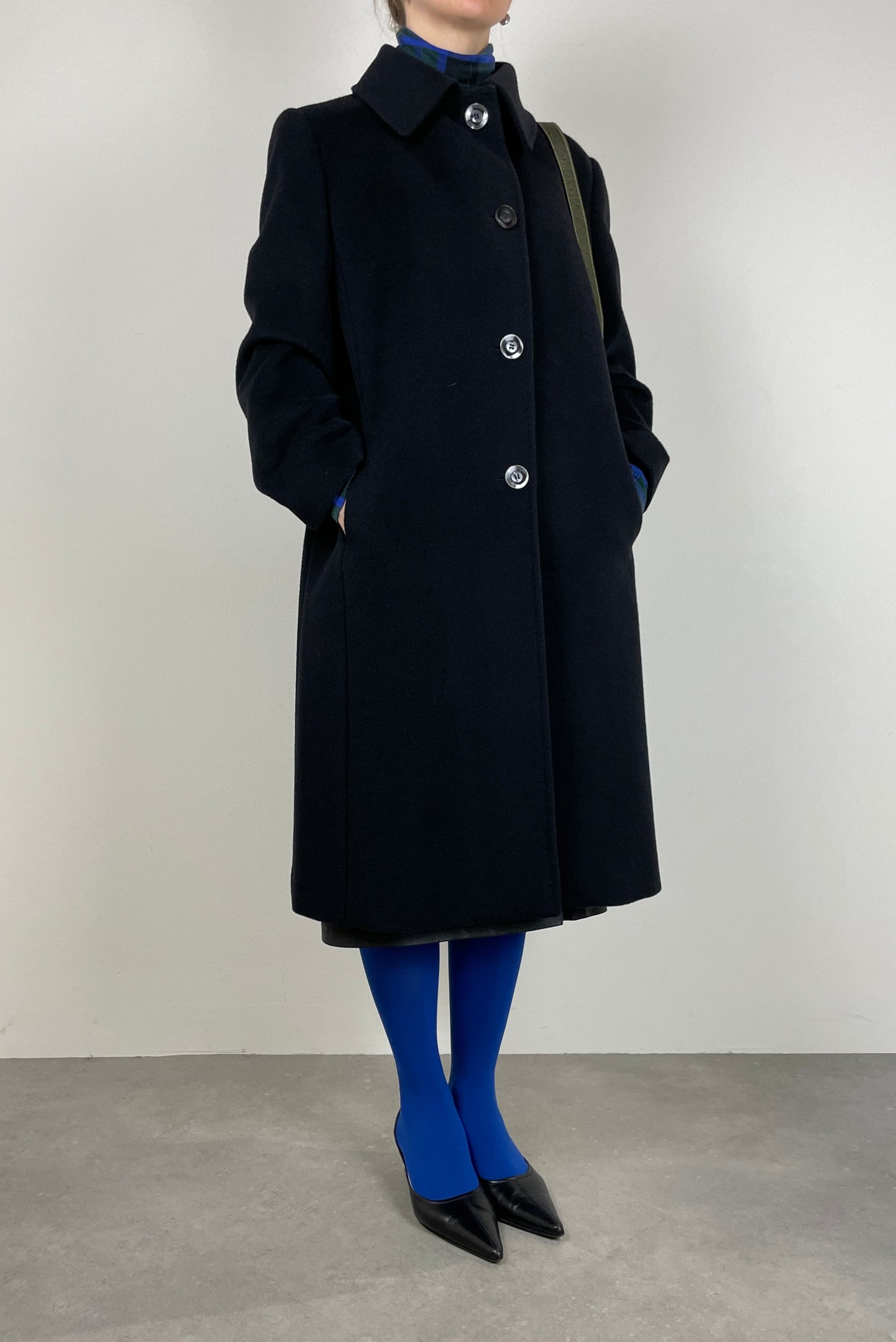 Wool soft black coat