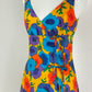 Abitino vintage anni ‘70 in cotone floreale con fiocchi