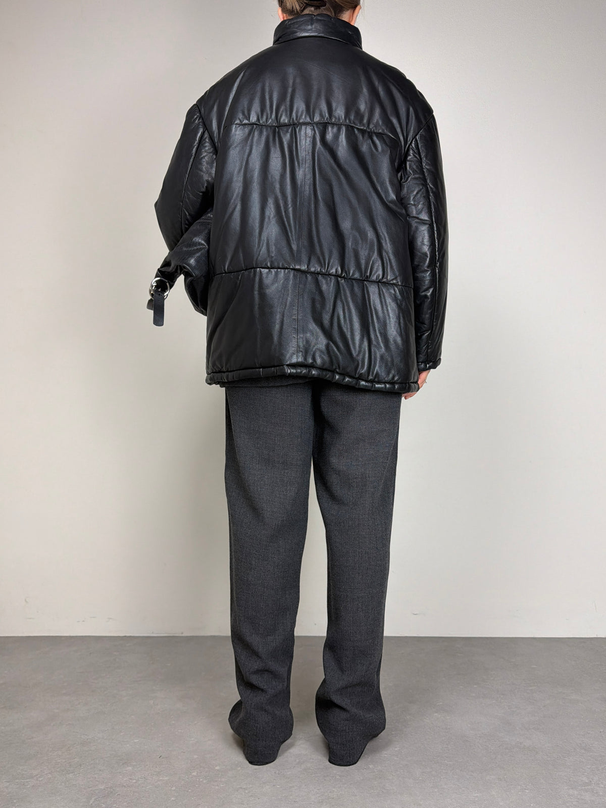 Piumino vintage in vera pelle
