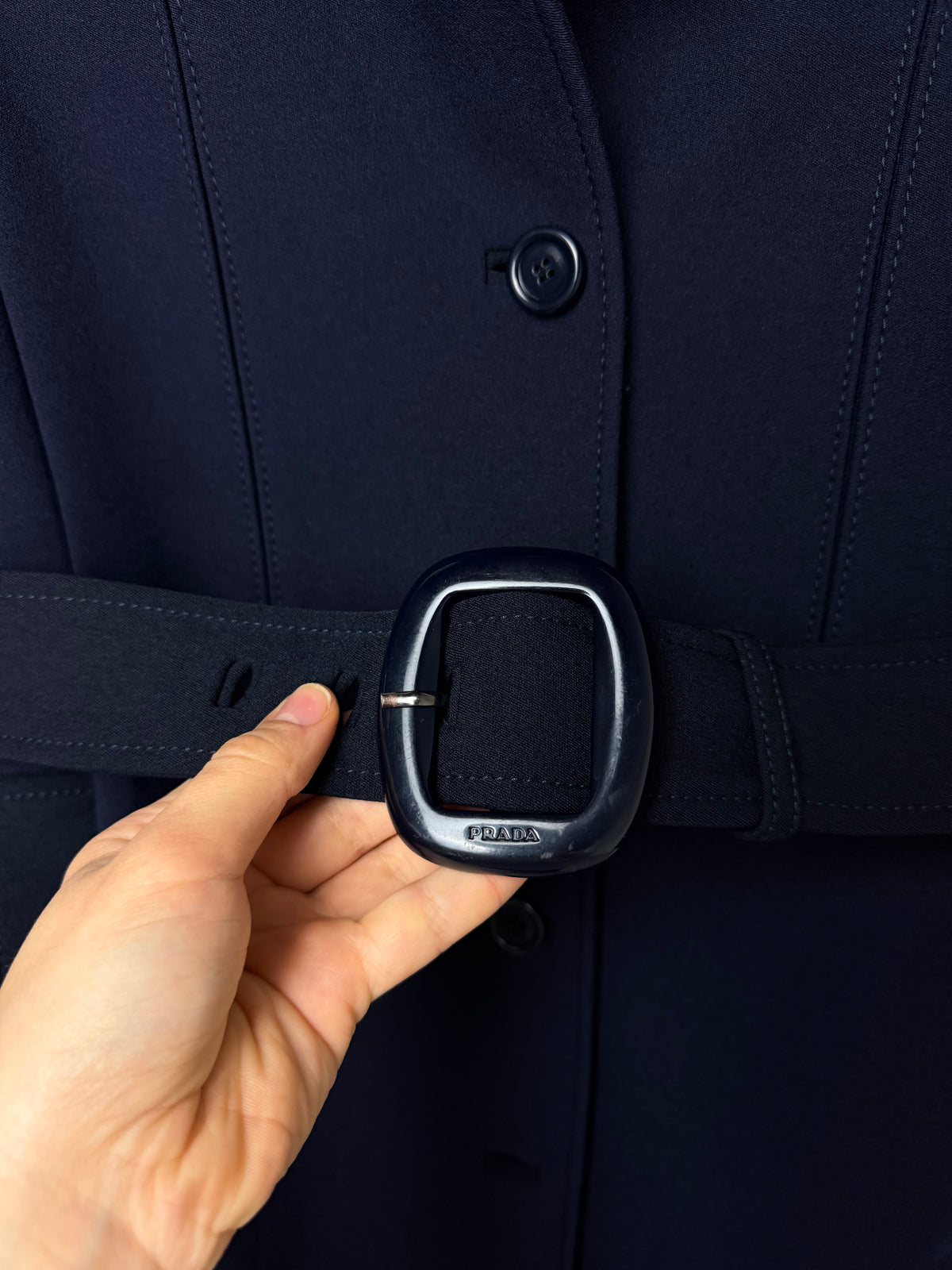 PRADA trench blu e nero