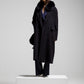 Cappotto a doppiopetto in lana blu