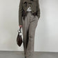 Armani Collezioni giacchetta in lana con dettagli in pelle