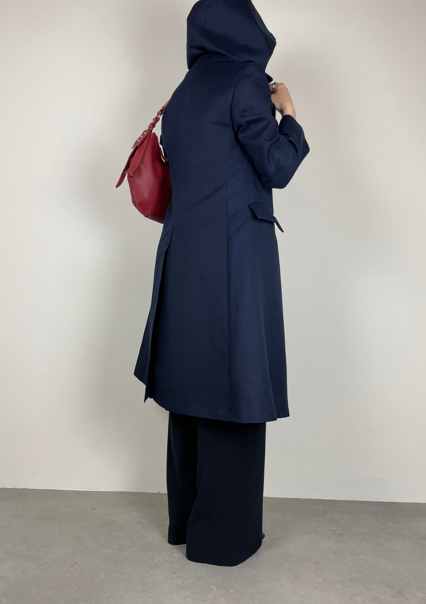 Blue trench coat