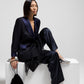 Pantaloni Alberta Ferretti in seta blu