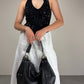 Top nero con pietre nere sfaccettate
