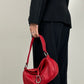 Borsa baguette in vera pelle rossa