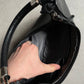 Black hobo leather bag