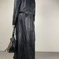 Trench lungo in vera pelle nero