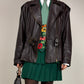 Giacca vintage in vera pelle marrone