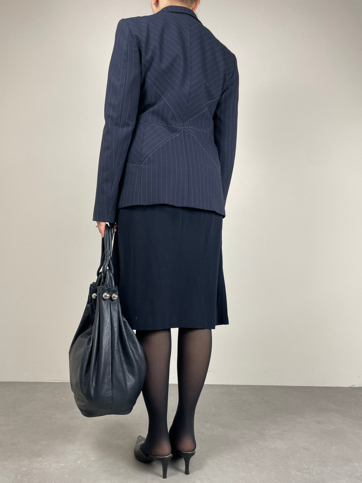 MOSCHINO Cheap and Chic blazer in lana gessato con impunture