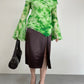 Gonna vintage in seta con spacco