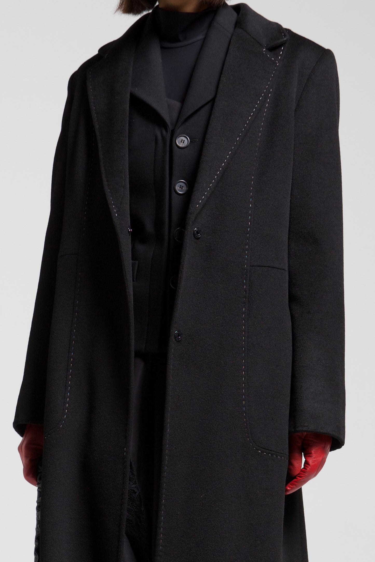 Cappotto in baby alpaca e lana superfine