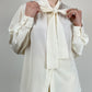 Camicia vintage in seta con collo lavallière