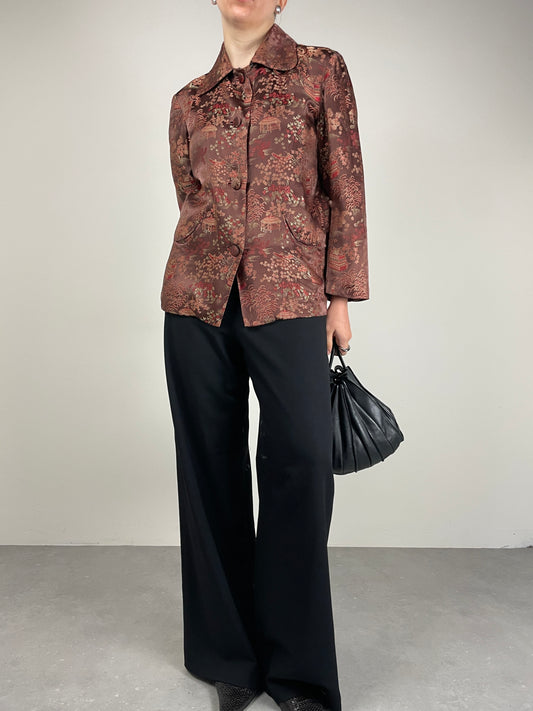 Giacca sartoriale in jacquard a fantasia orientale